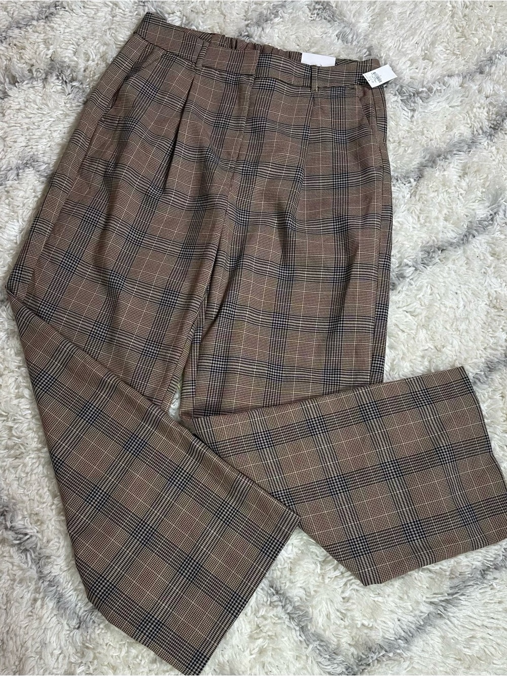Old Navy Brown Plaid Wide Leg Pants